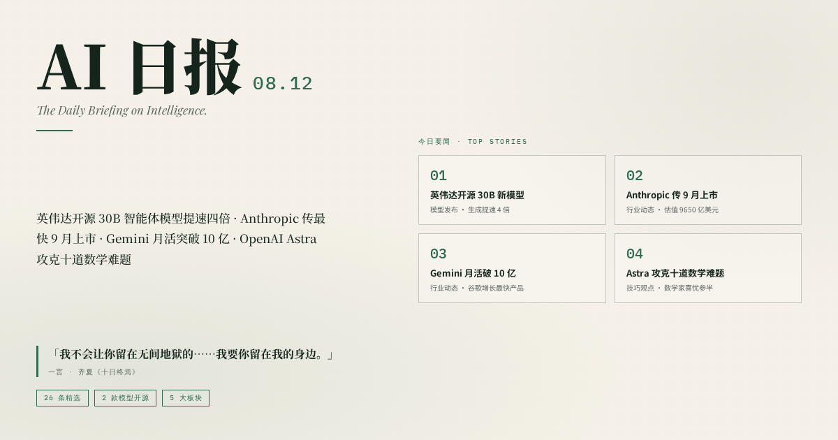 AI 日报 2026-08-12 封面